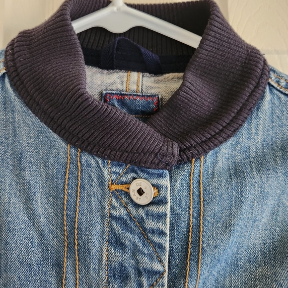 Marithe Francois Girbaud Bomber Denim Jacket Cropped Y2K Size M - Picture 2 of 14